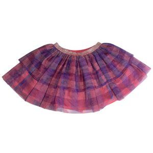Toddler Girl's Mesh Tiered Skirt with Glitter Waistband Pink/Pu…